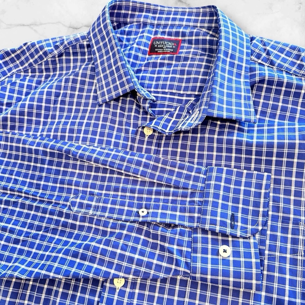 Untuckit Shirt Nylon Performance Button Up Mens 3XL Long‎ Sleeve Casual Office